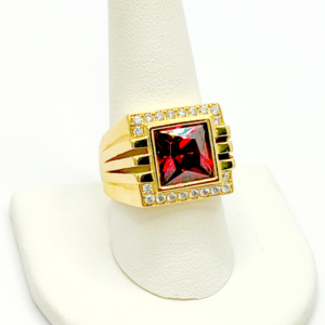 Men Ring With Red Stone
