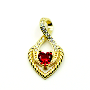 Pendant with red stone